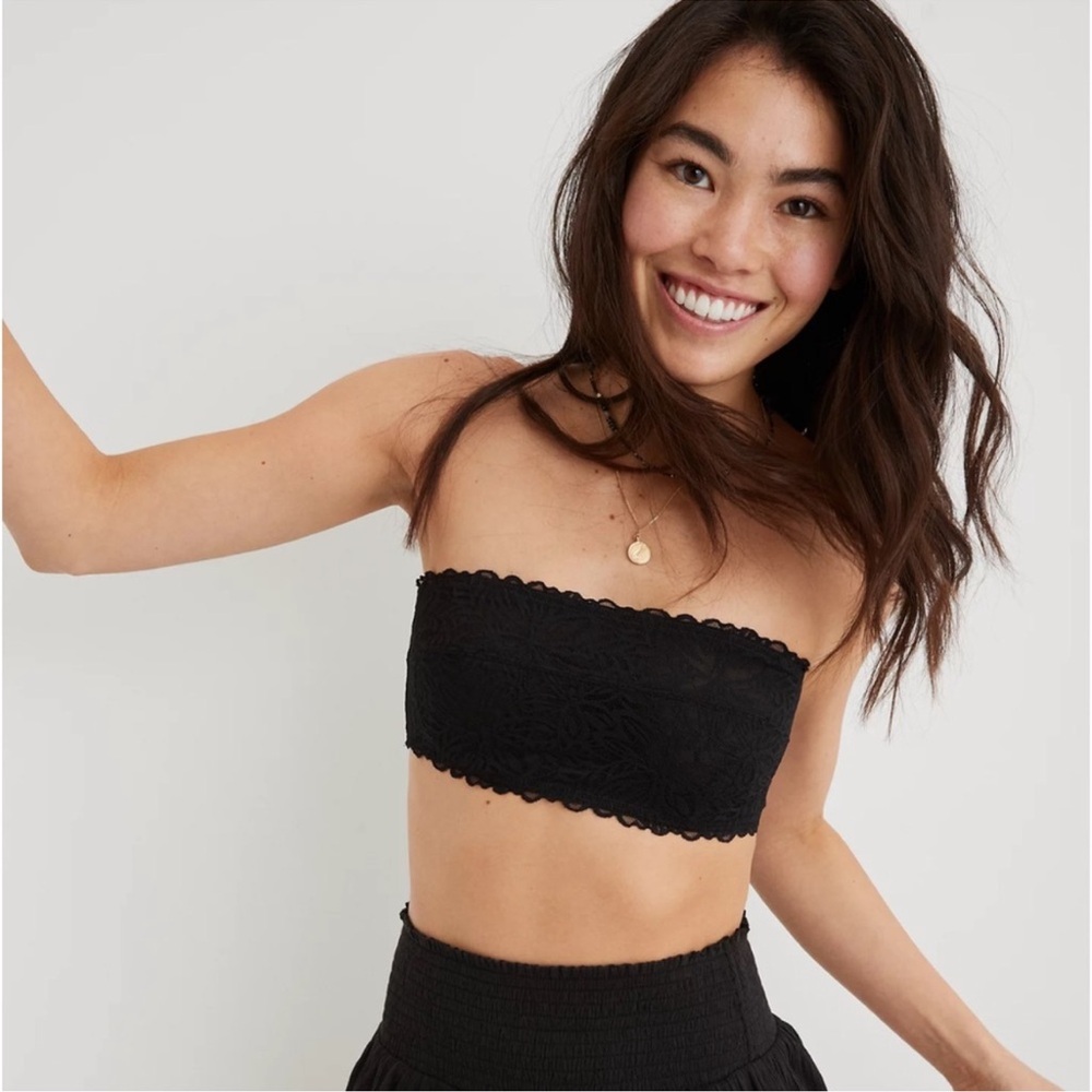 Black Lace Bandeau Top